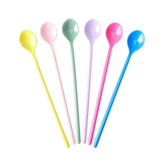 Melamine Latte Spoons by Rice in Assorted SS23 colours - bundle of 6