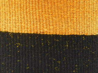 NYUKI: Black & Yellow Duo Colour Block Woven Basket