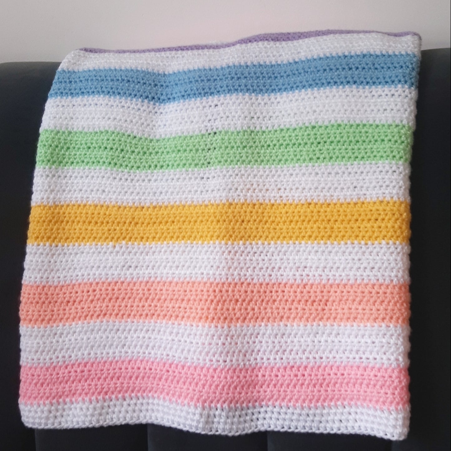 Pretty pastel stripe baby blanket