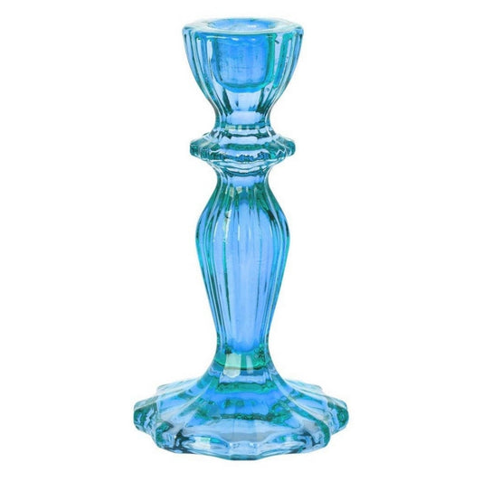 Blue glass candle stick