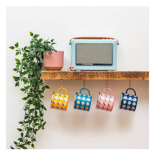 Enamel Happy Flower Mugs