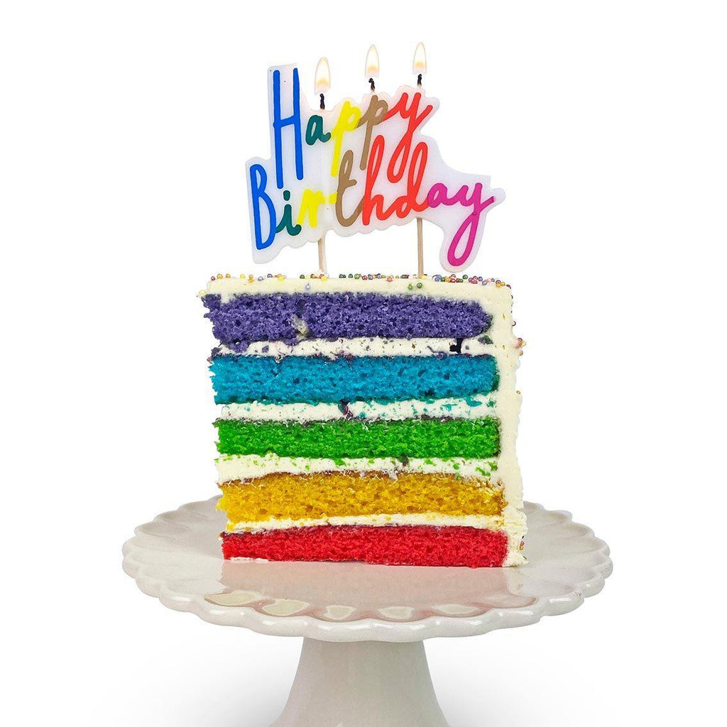Large Rainbow Happy Birthday Candle