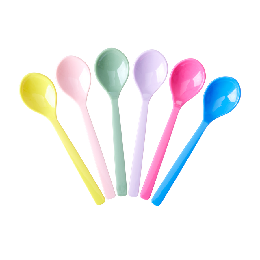 Melamine Teaspoons by Rice in Assorted SS23 Colours - Bundle of 6